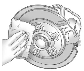 8. Remove any rust or dirt from the wheel bolts, mounting surfaces, and spare wheel.