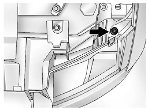 7. Locate the vertical headlamp aiming screws, which are under the hood near each headlamp assembly.