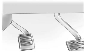 Set the parking brake by holding the regular brake pedal down, then pushing down the parking brake pedal.