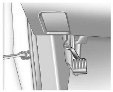 To set the parking brake, hold the regular brake pedal down, then push the parking