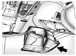 2. Push the stop tab upwards until the stop tab is under the instrument panel