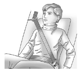 4. Buckle, position, and release the safety belt as described previously in this section.