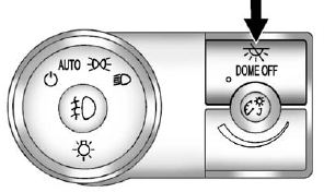The dome lamp override button is next to the exterior lamps control.