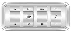 The vehicle may have the Rear Audio Controller (RAC). Certain radio functions can be controlled with the RAC.