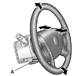 To adjust the steering wheel: