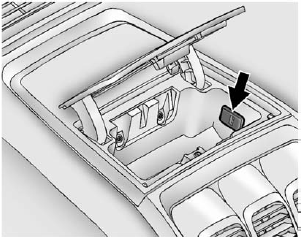 To connect a USB storage device, connect the device to the USB port located in the instrument panel storage area. See Instrument Panel Storage on page 4‑1 for more information.